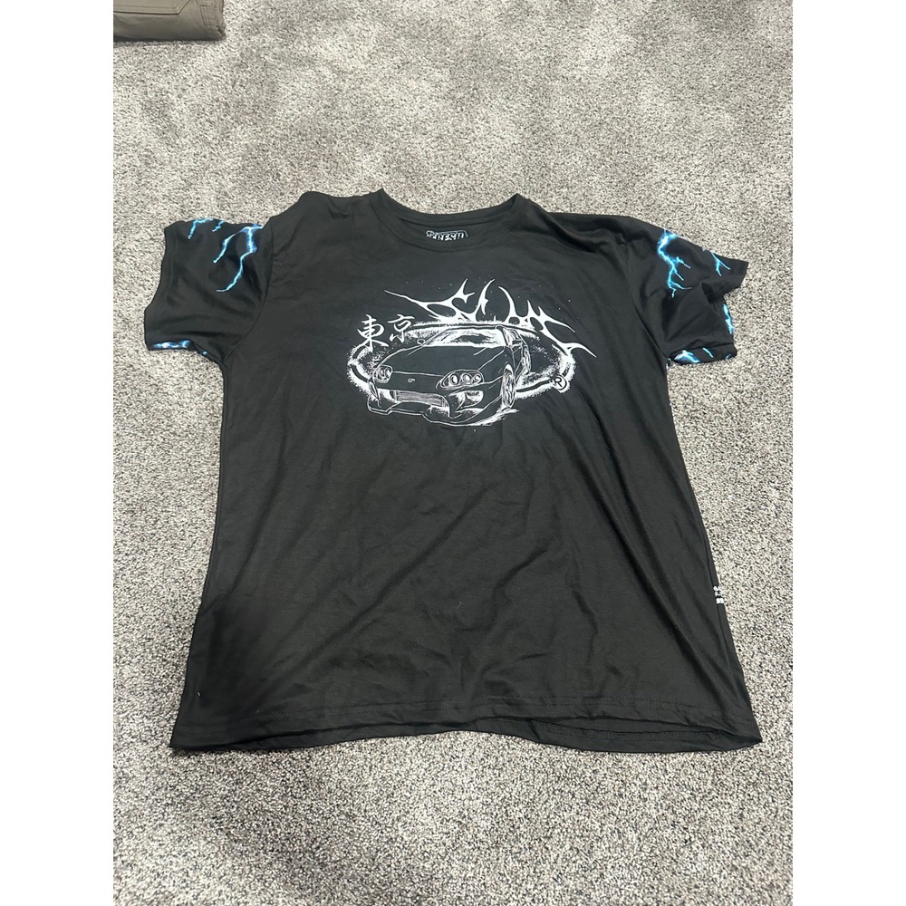 Fresh Laundry Toyota Supra Savage Lightning JDM Graphic T-Shirt Black XL